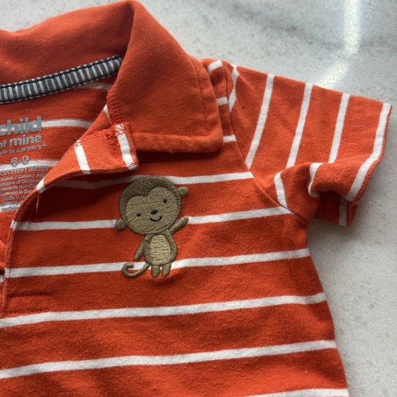 Orange Striped Polo and Blue Jeans Set - Picture 7 of 8